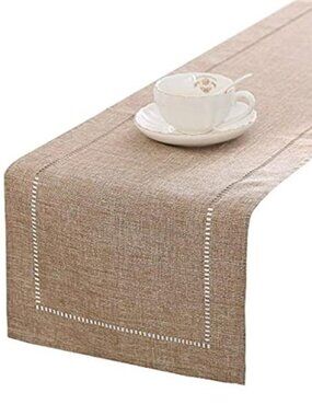 Linen Table Runner 14x72 Floral Farmhouse Rustic Dining Table Decor